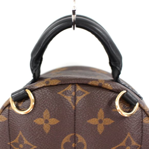 Louis Vuitton Monogram Palm Springs Mini Backpack Brown Black Cowhide Trim Bag - Picture 7 of 13